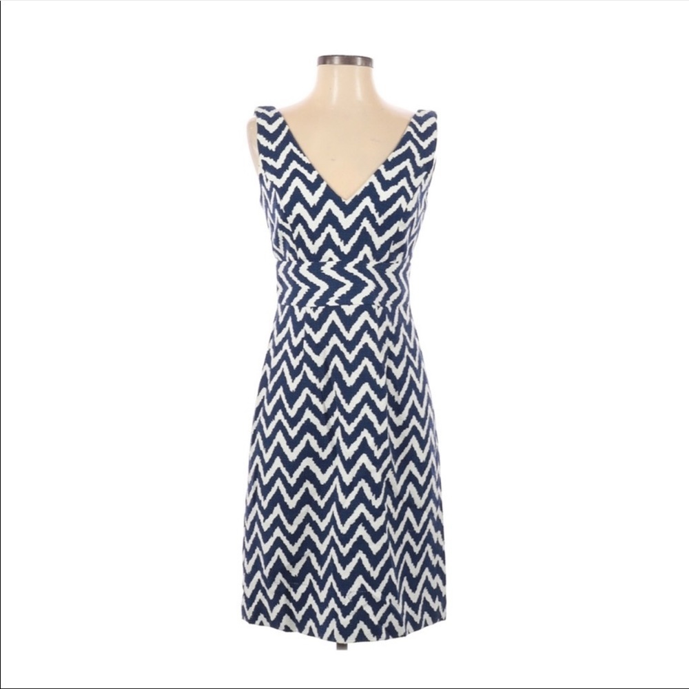 Milly Dress 4 - navy & white chevron